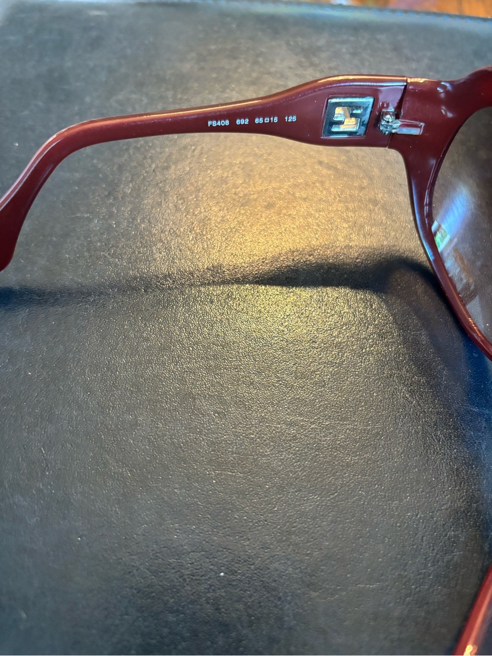 VTG Fendi FS408 Oversized Acetate Sunglasses Cherry Red Burgundy, made in Italy - Picture 4 of 7